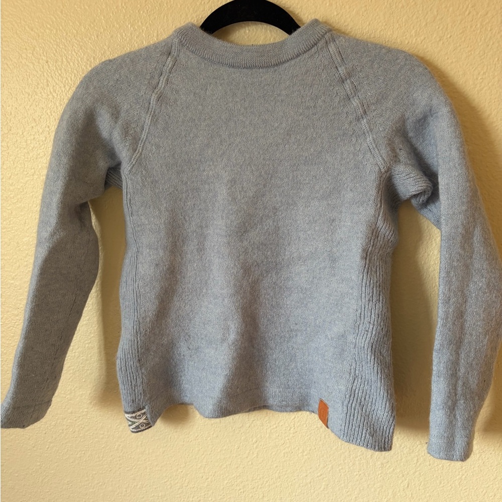 PAKA Alpaca Fur sweater size xxs Women's Crewneck Sweater light blue